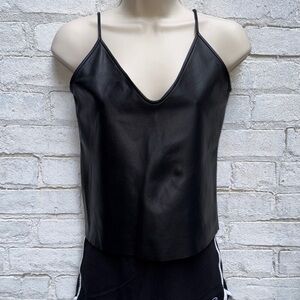 SK Leather Crop Camisole